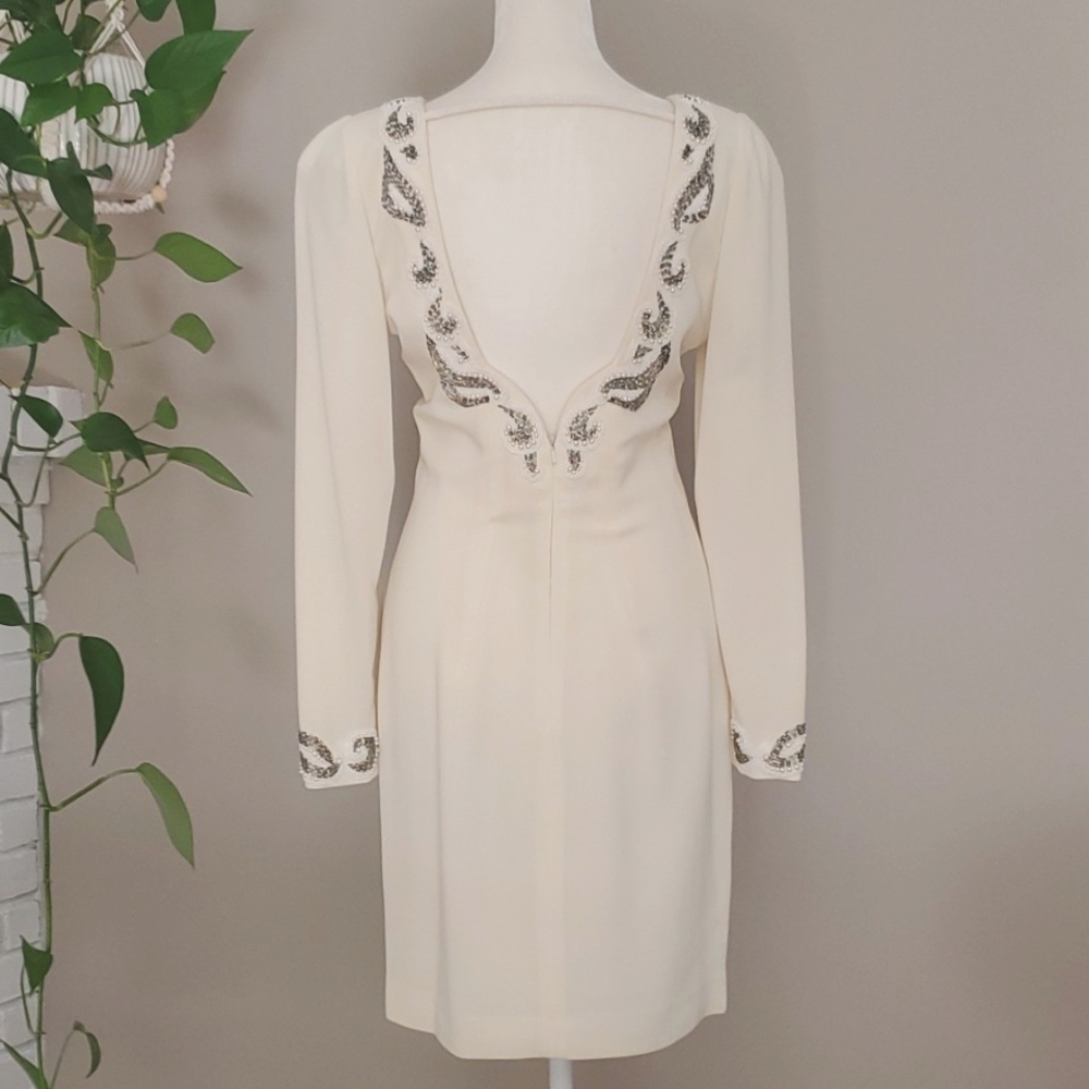 Vintage 80s/90s NiteLine Dress Beaded  Accents EUC! Size 4